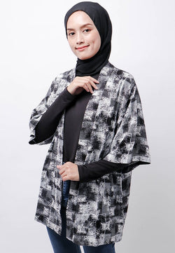 Nade Japan NTA98 KMN Kimono Outer Unisex Abstrak 1 Hitam