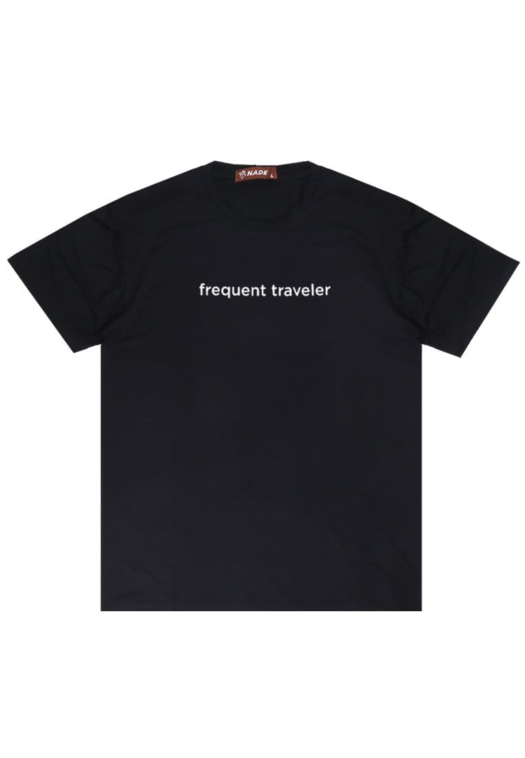 Nade NTB19 Kaos Pria Tangan Pendek Hitam Nade Japan Frequent Traveller Hitam