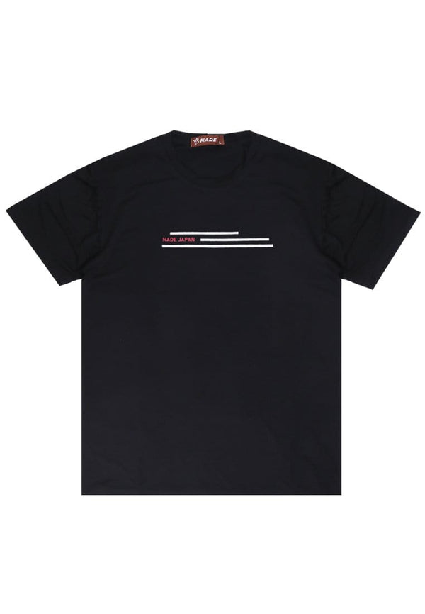 Nade Japan NTB21 Kaos Pria Tangan Pendek Hitam Nade Japan 3Line Hitam