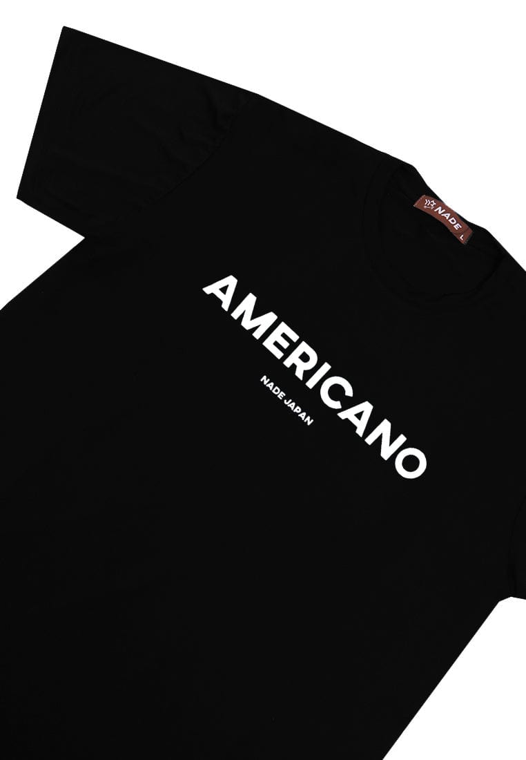 Nade NTB37 Kaos Pria Tangan Pendek Ringan Anti Kusut Nade Japan Americano Hitam