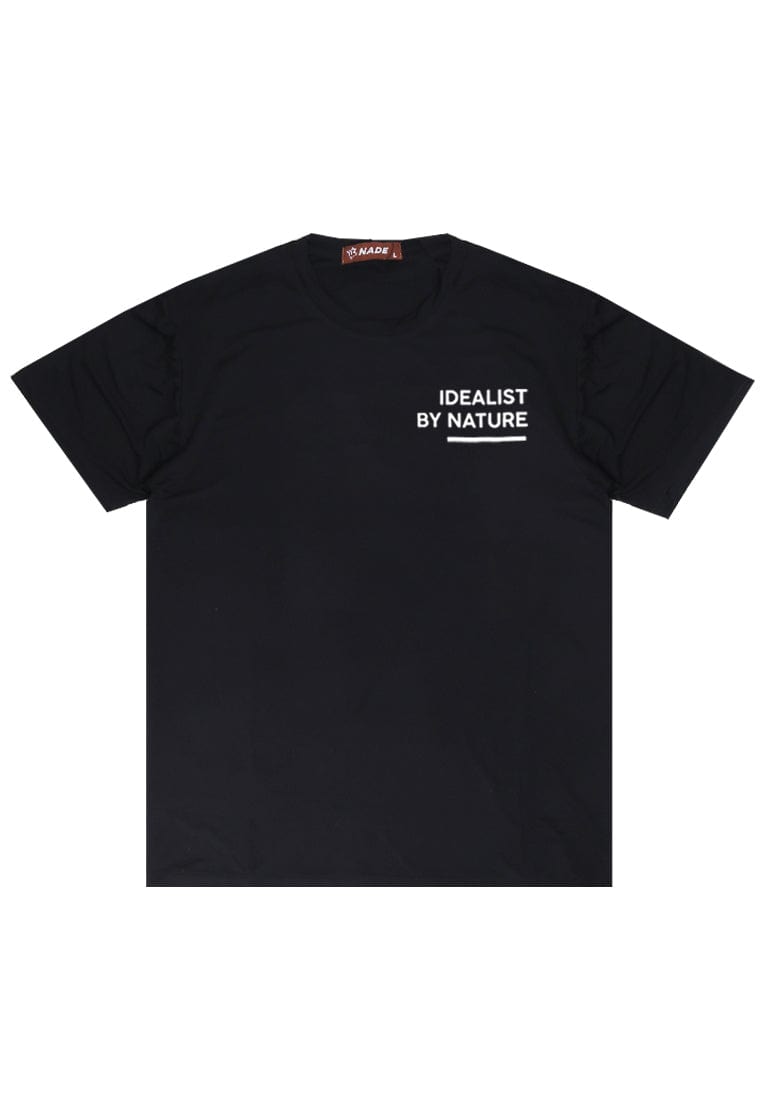 Nade NTB38 Kaos Pria Tangan Pendek Ringan Anti Kusut Hitam Nade Japan Idealist By Nature