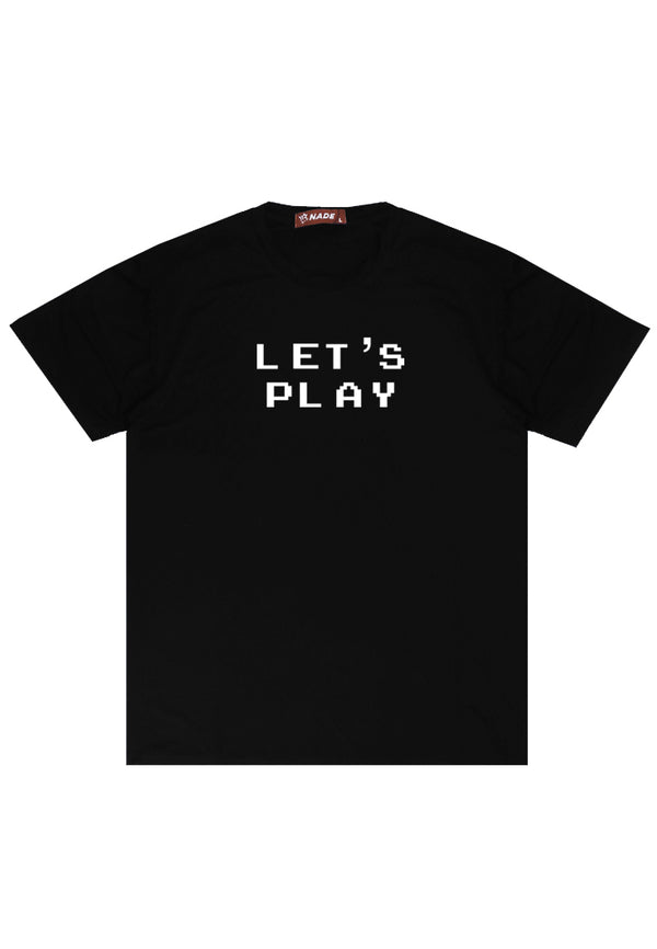 Nade NTB45 Kaos Pria Tangan Pendek Ringan Anti Kusut Let's Play Hitam