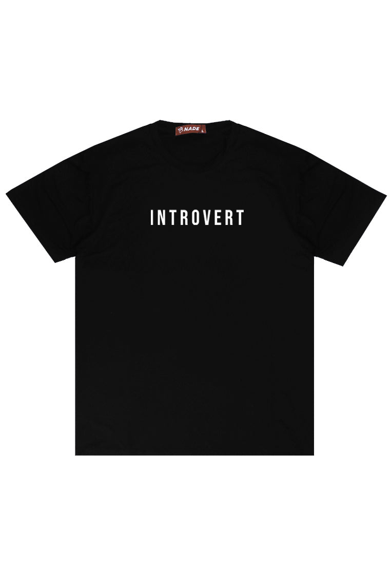 Nade NTB46 Kaos Pria Tangan Pendek Ringan Anti Kusut Introvert Hitam