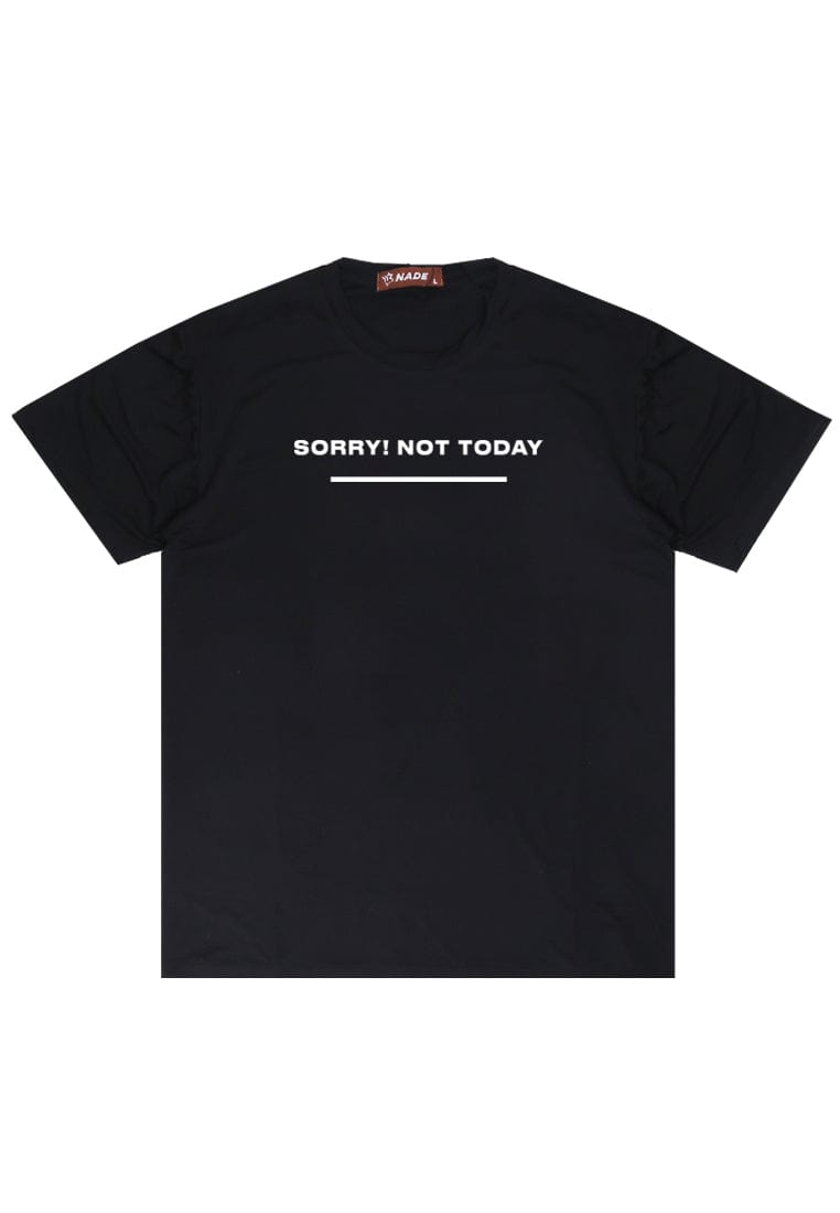 Nade NTB48 Kaos Pria Tangan Pendek Ringan Anti Kusut Sorry Not Today Hitam