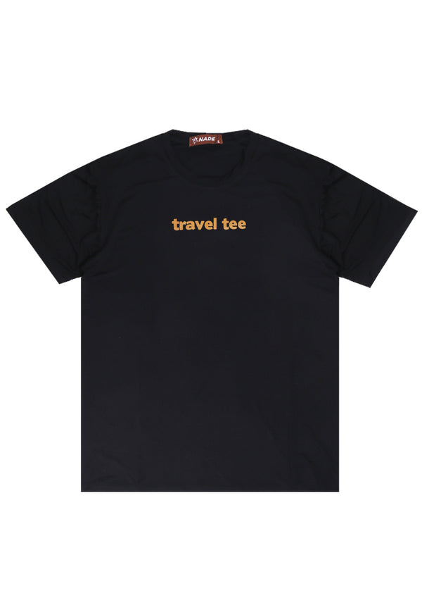 Nade NTB67 Kaos Pria Tangan Pendek Ringan Anti Kusut Yellow Travel Tee Hitam