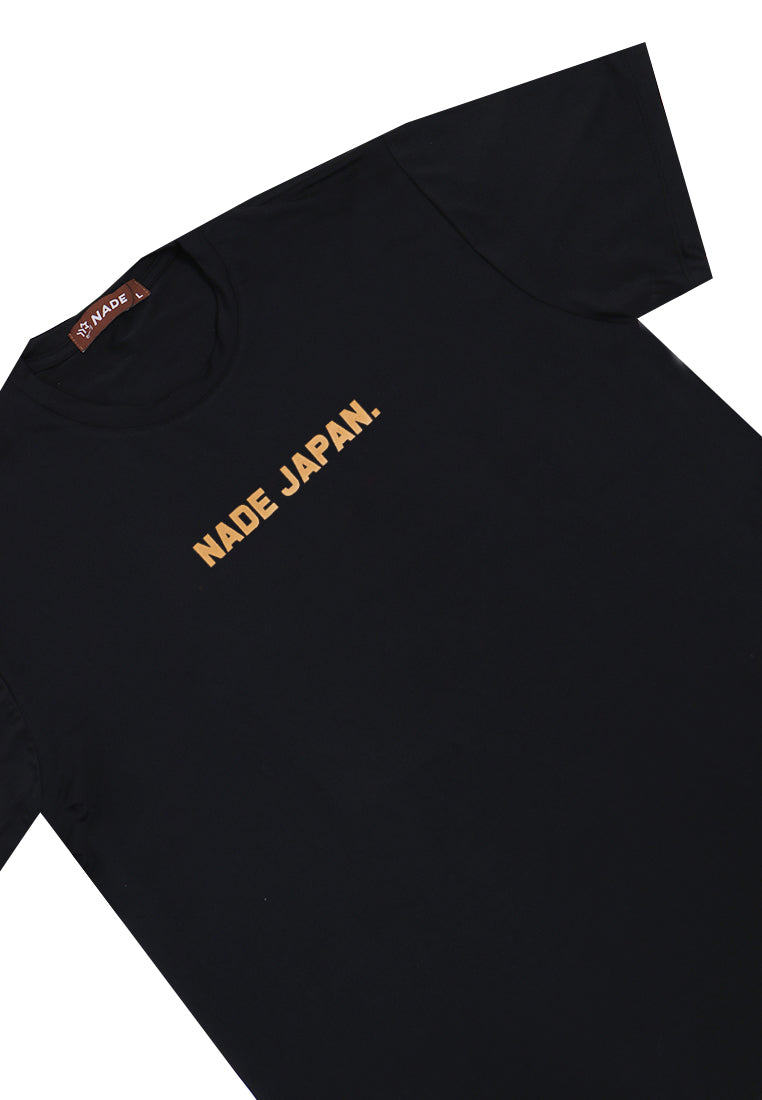 Nade NTB68 Kaos Pria Tangan Pendek Ringan Anti Kusut Yellow Nade Japan Hitam