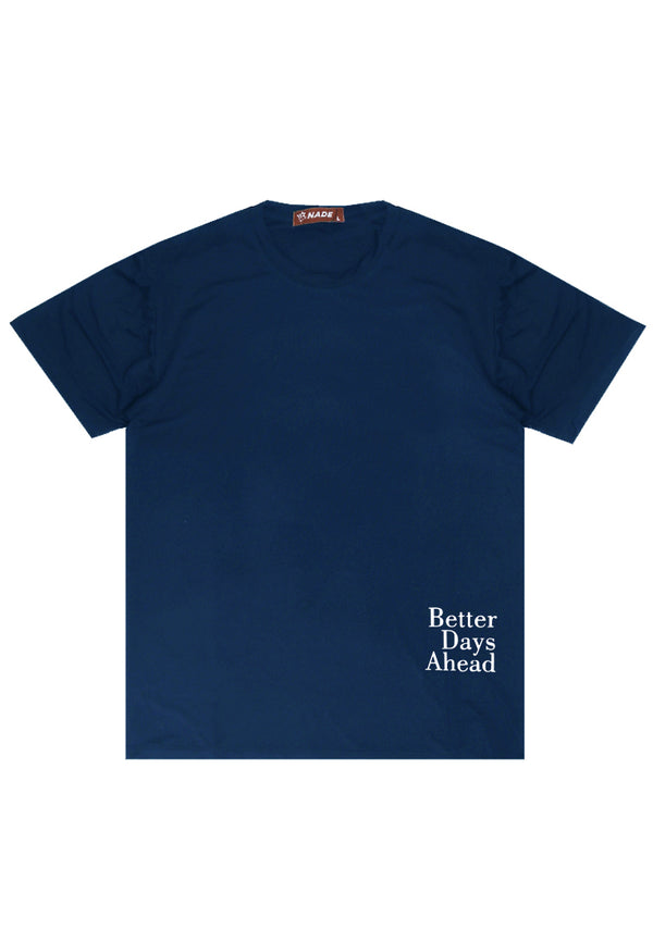 Nade NTB81 Kaos Pria Tangan Pendek Ringan Anti Kusut Better Days Ahead Navy