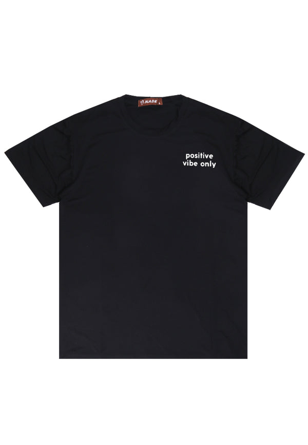 Nade NTB87 Kaos Pria Tangan Pendek Ringan Anti Kusut Positif Vibe Only Hitam