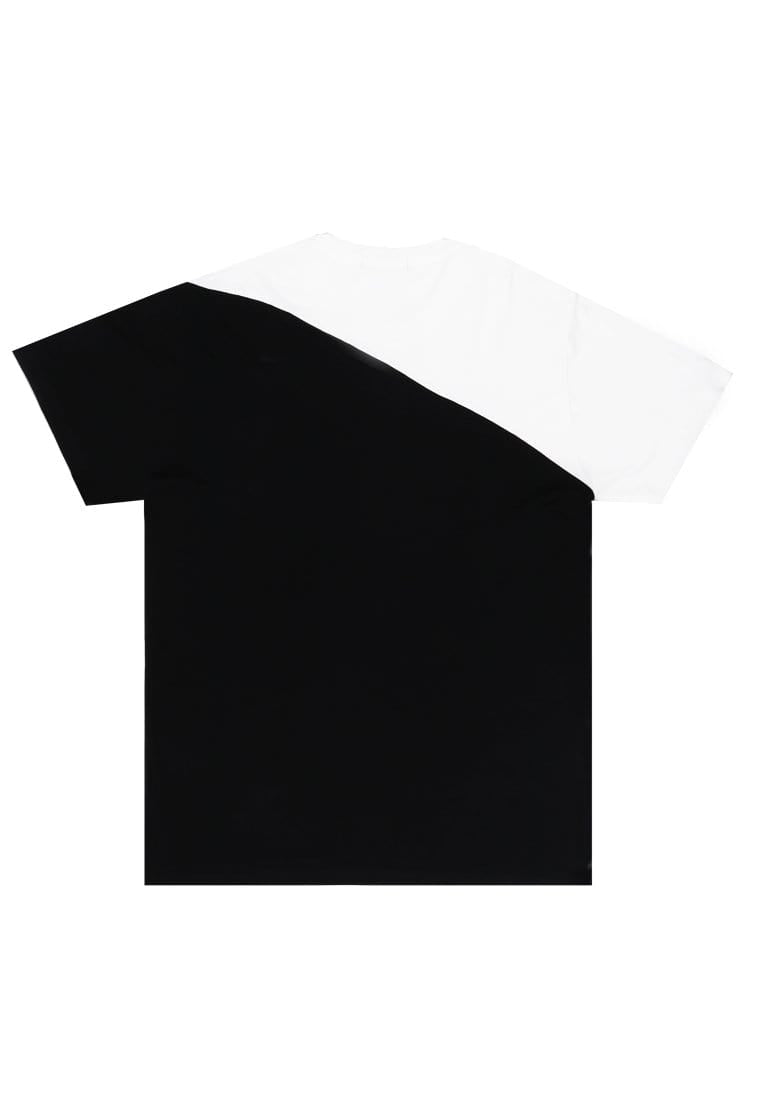 Third Day MTI93 Kaos Pria Distro Half Black Half White Diagonal Hitam Putih Logo