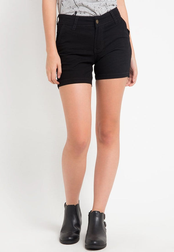 Third Day LB010i Ladies Hot Pants Black Plain