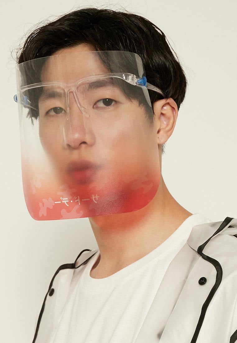 Third Day AMA67 Face shield kacamata katakana camo red