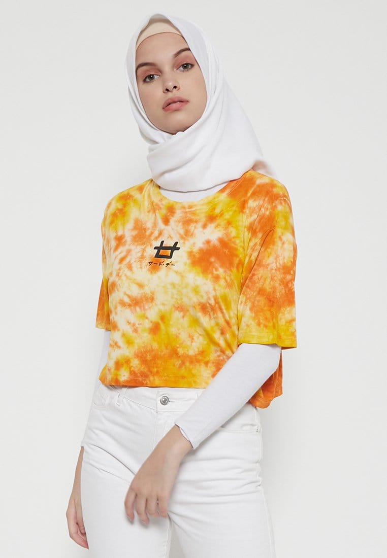 Third Day LTD34 OLC crop top tie dye yellow orange