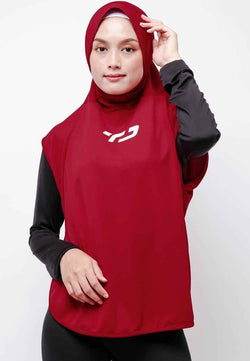 Td Active LH075 HBS Hijab Sport Outer Senam 2-In-1 Hoodie Maroon