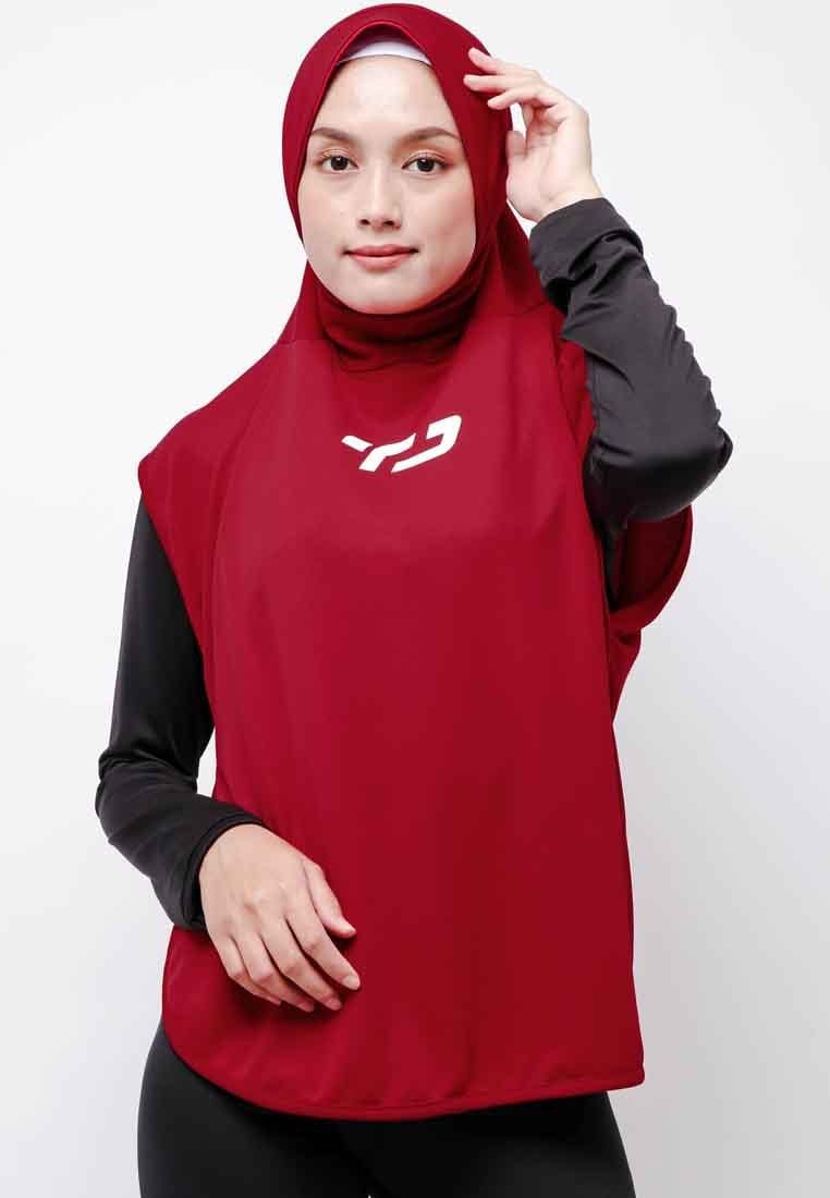 Td Active LH075 HBS Hijab Sport Outer Senam 2-In-1 Hoodie Maroon