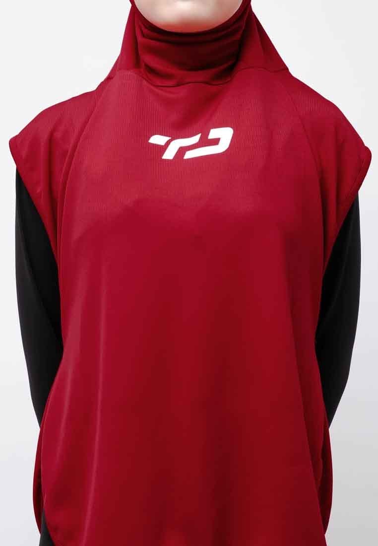 Td Active LH075 HBS Hijab Sport Outer Senam 2-In-1 Hoodie Maroon