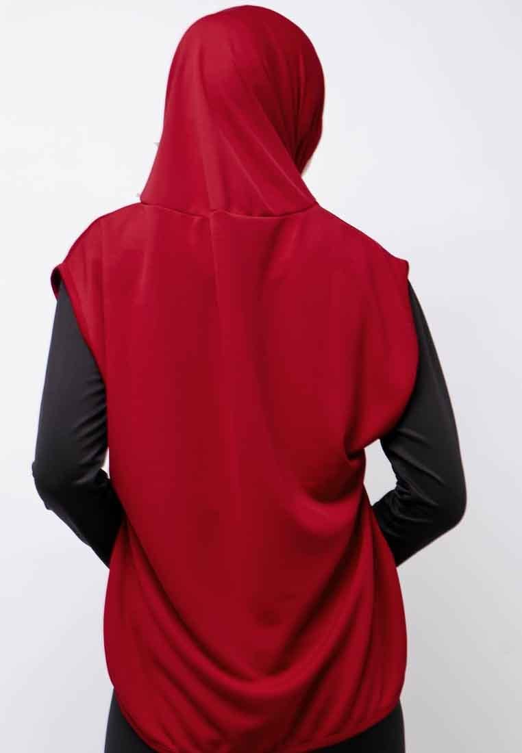 Td Active LH075 HBS Hijab Sport Outer Senam 2-In-1 Hoodie Maroon