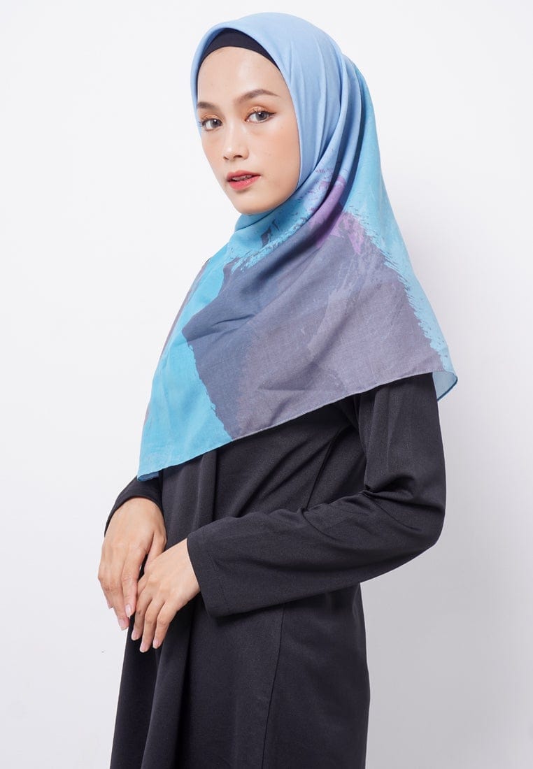 ZV006 Hijab Segiempat Zava Voal Light Blue Khaki