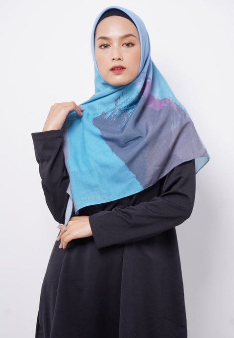 ZV006 Hijab Segiempat Zava Voal Light Blue Khaki