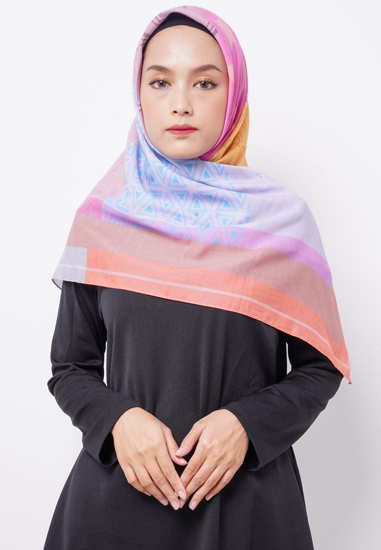 ZV007 Hijab Segiempat Zava Voal Yellow Brown Grey