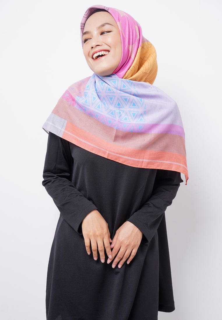 ZV007 Hijab Segiempat Zava Voal Yellow Brown Grey