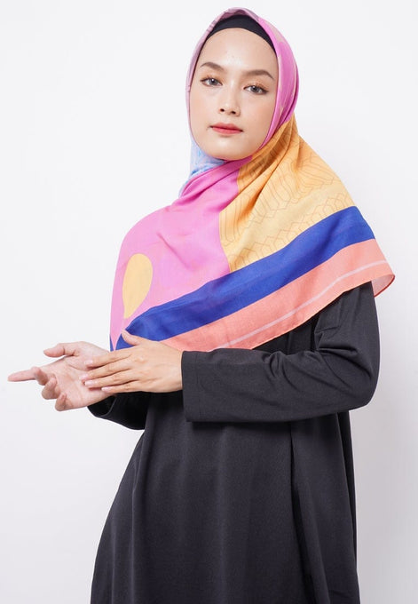 ZV010 Hijab Segiempat Zava Voal Yellow Benhur Orange