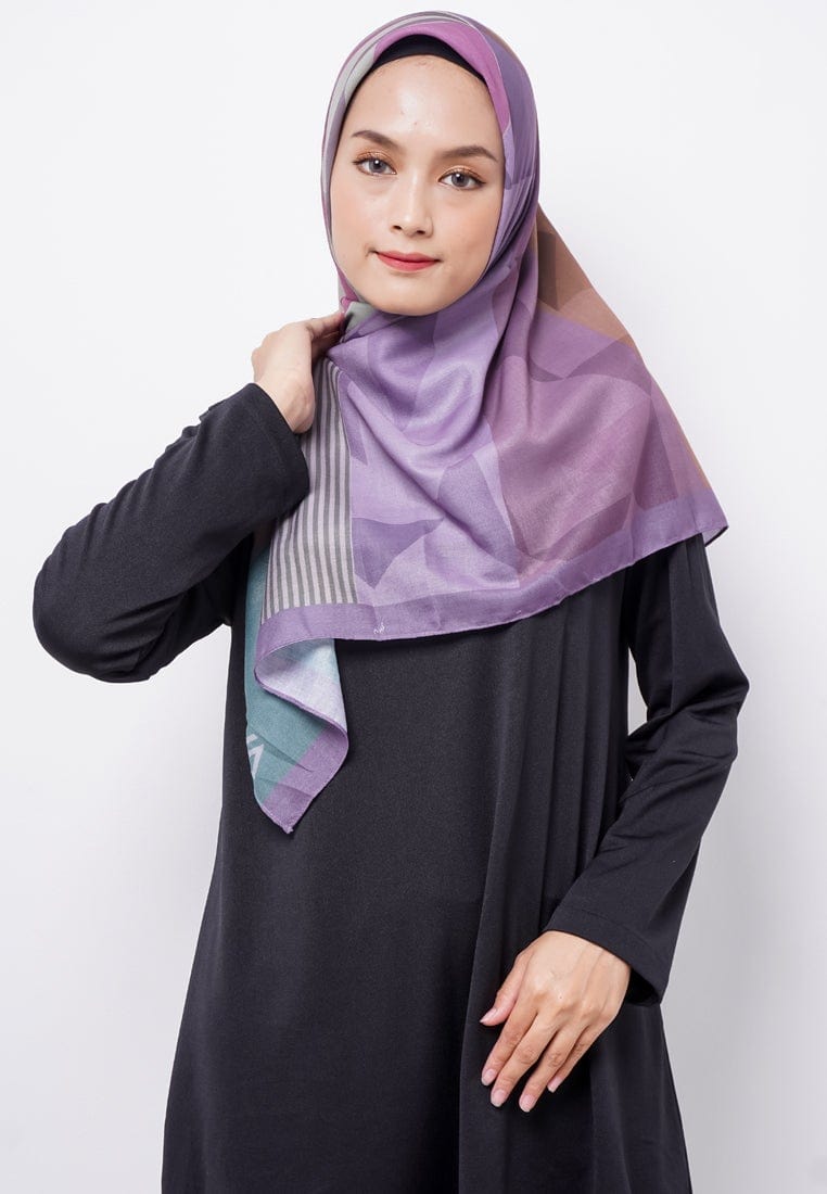 Zava ZV012 Hijab Segiempat Voal Army Magenta