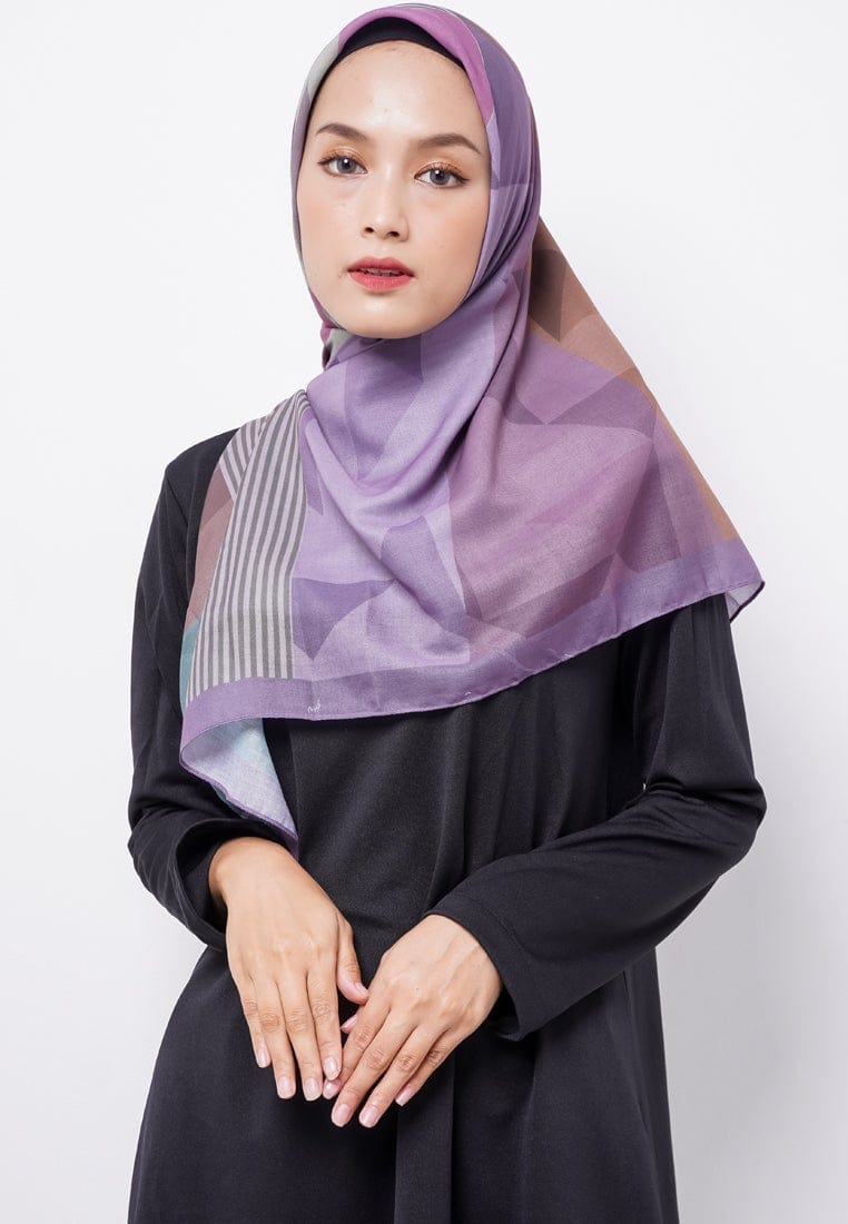 Zava ZV012 Hijab Segiempat Voal Army Magenta