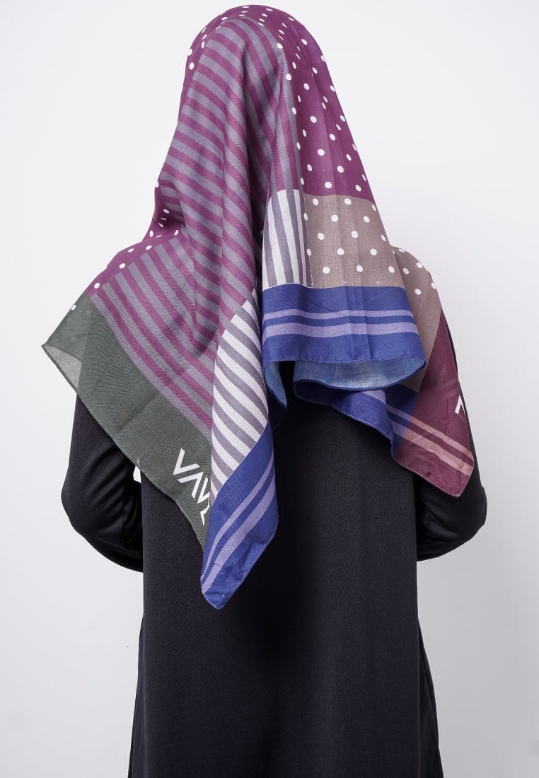 Zava ZV016 Hijab Segiempat Voal Blue green grey and purple
