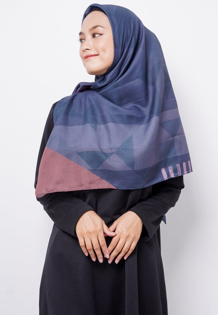 Zava  ZV023 Hijab Segiempat Voal Dark & Light Purple