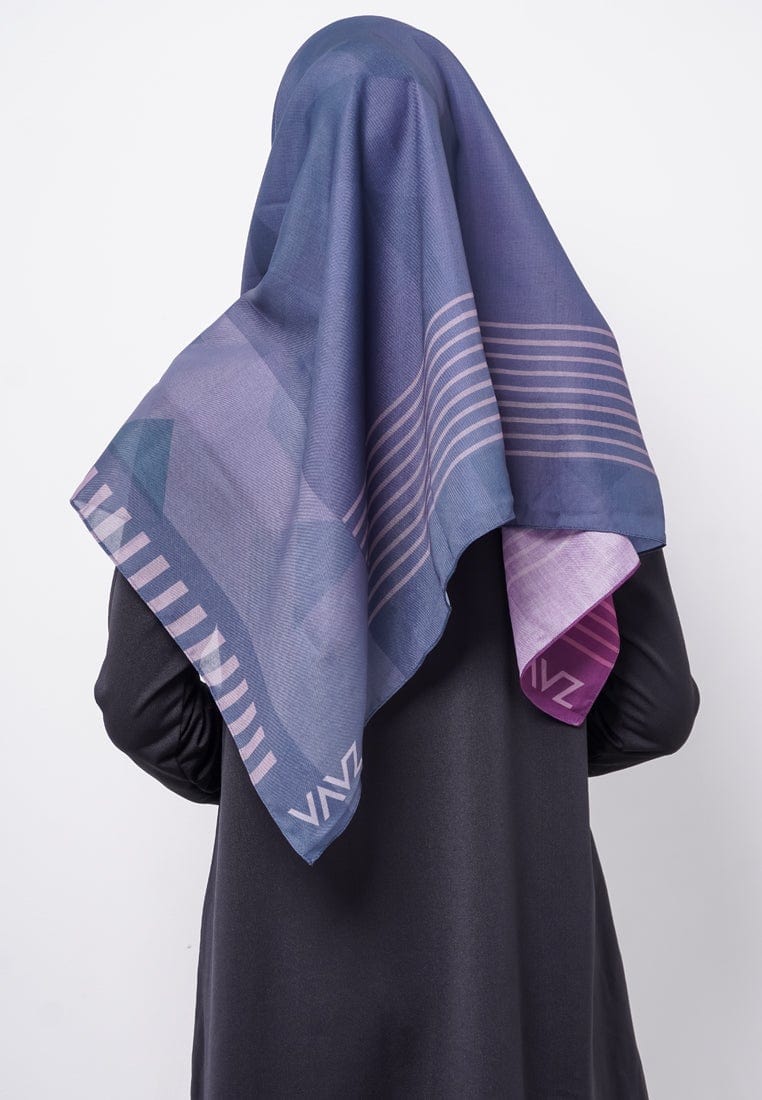Zava  ZV023 Hijab Segiempat Voal Dark & Light Purple