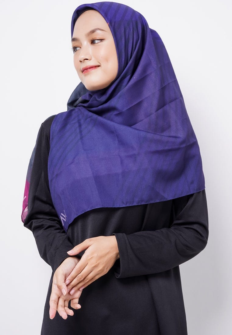 Zava ZV024 Hijab Segiempat Voal Dark Blue Terracota