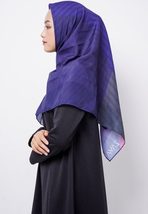 Zava ZV024 Hijab Segiempat Voal Dark Blue Terracota