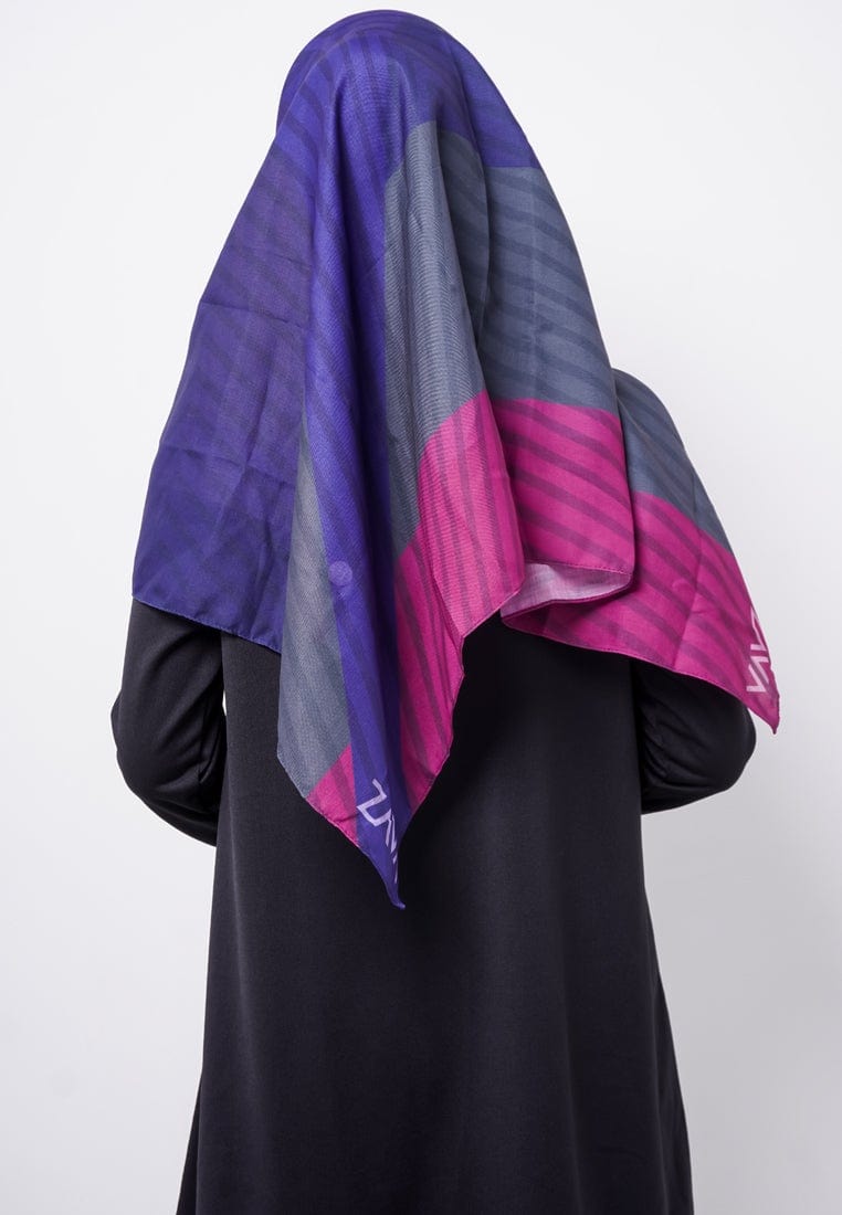Zava ZV024 Hijab Segiempat Voal Dark Blue Terracota