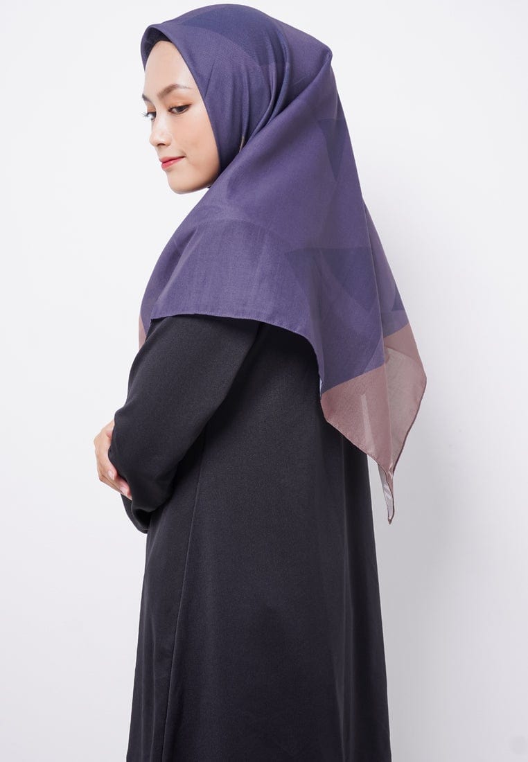 ZV026 Hijab Segiempat Zava Voal Dark Purple & Brown