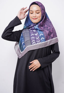 ZV028 Hijab Segiempat Zava Voal Tribal Purple