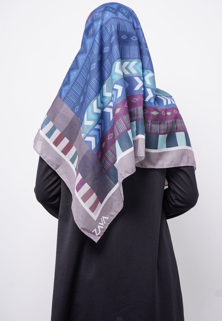 ZV028 Hijab Segiempat Zava Voal Tribal Purple