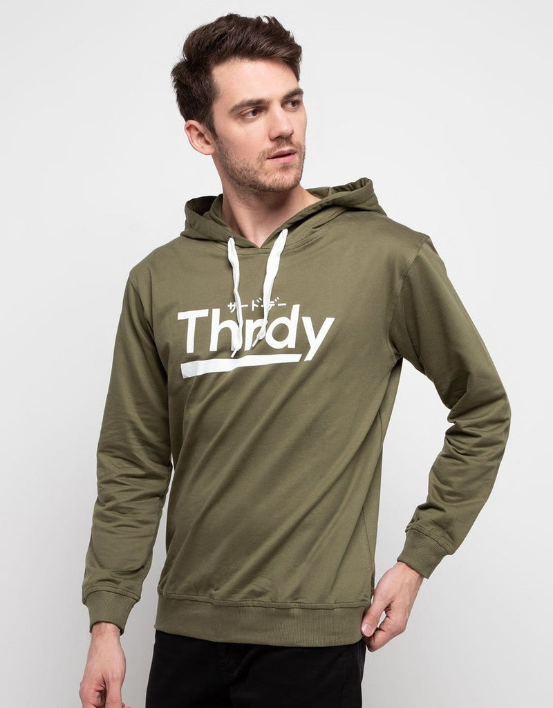 Third Day MO199 hoodies casual pria dateng thrdy hijau army