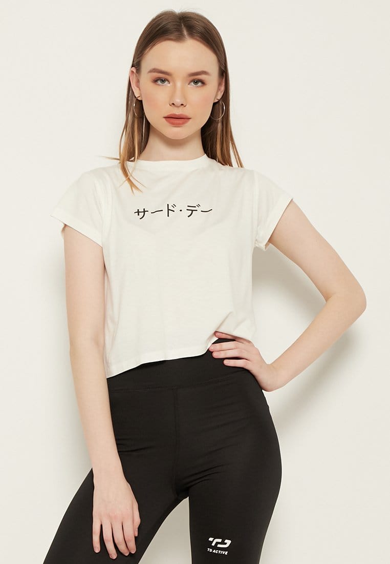 Third Day LTD16 RCP crop top katakana white