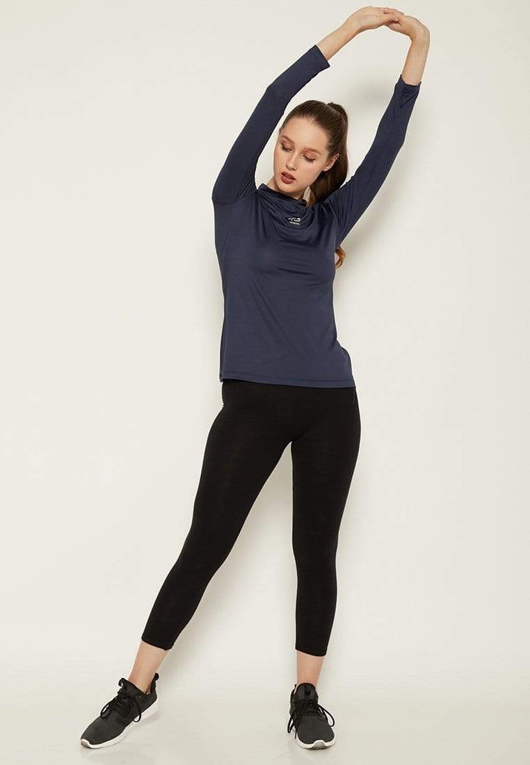 Td Active LS038 Sport Inner LS Long Sleeve Wanita on arm navy