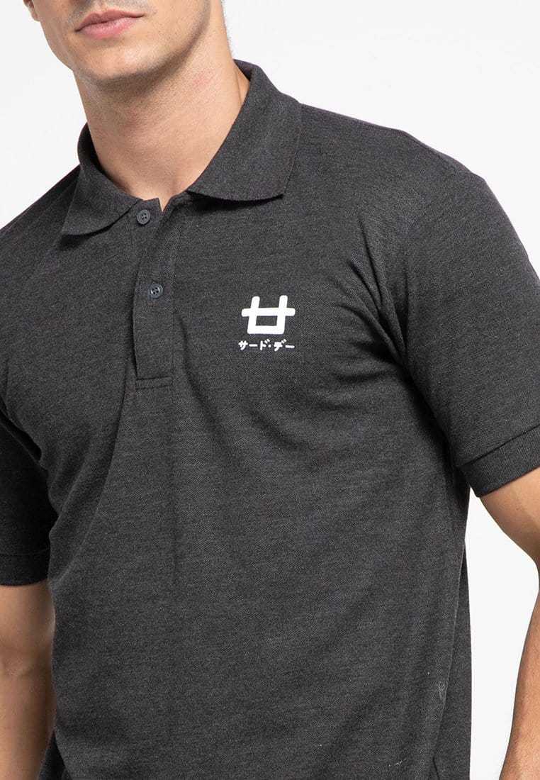 MTH02 thirdday polo casual pria logo dakir shirt hitam