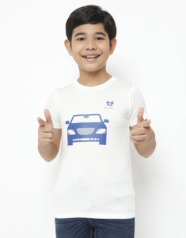 Td Kids BT184 kaos anak blue car logo putih