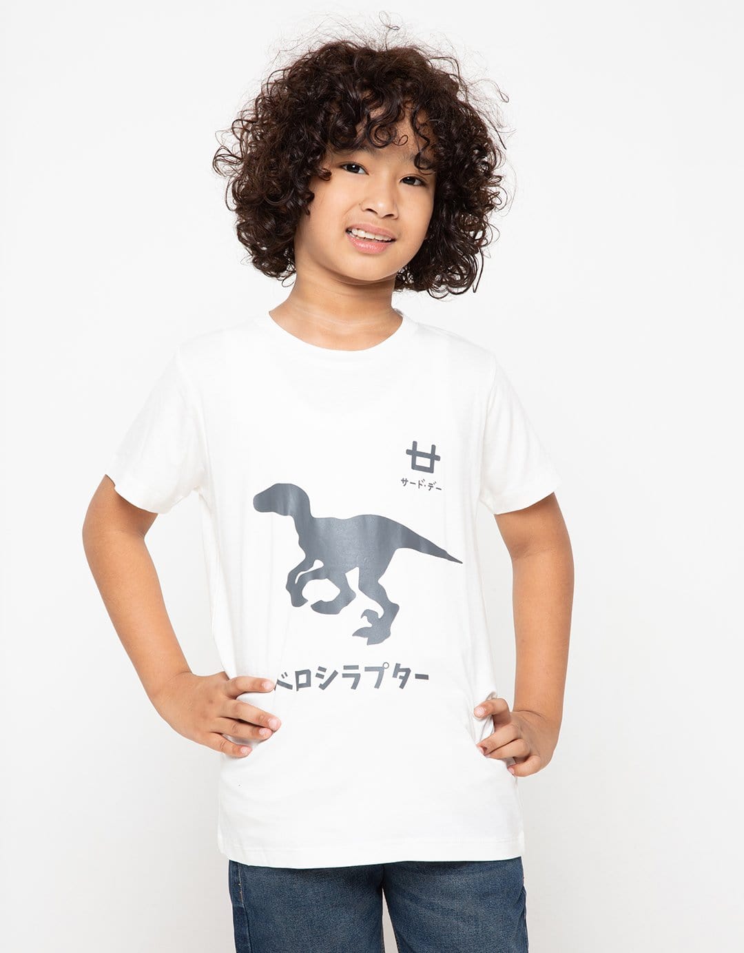 Td Kids BT175 kaos anak reptor abu logo dakir putih