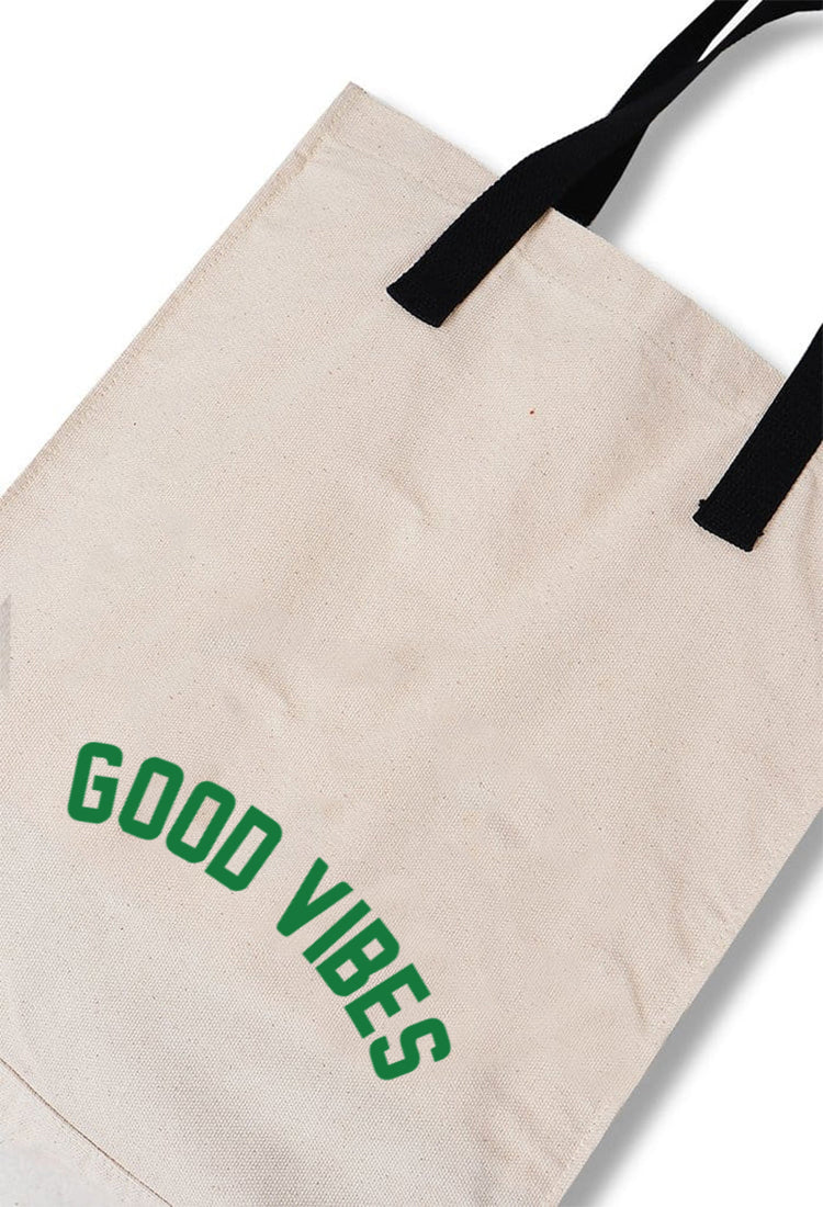 AMC95 totebag aesthetic pria wanita kanvas krem putih "good vibes"