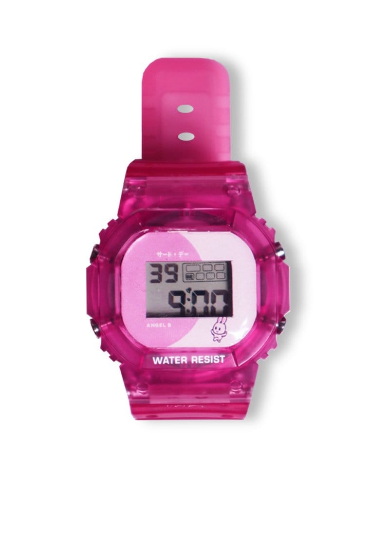 Td Friends AMB75 Jam Tangan Digital Pink White Angel-b Katakana