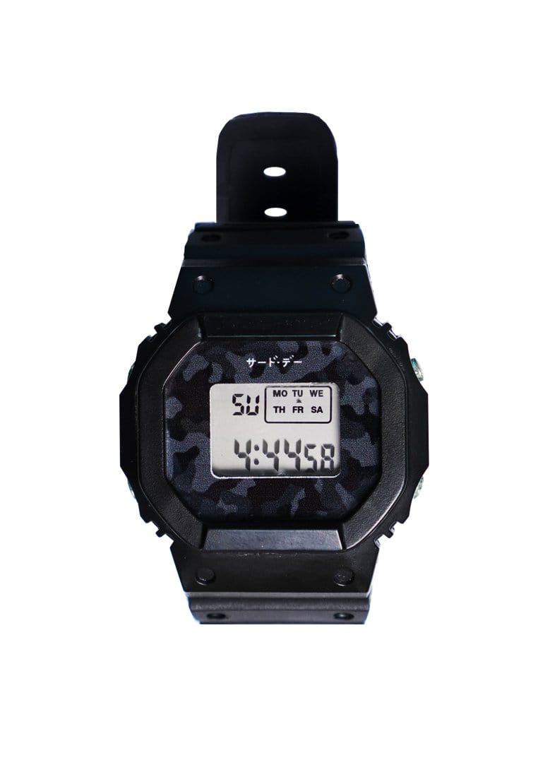 Third Day AMC23 Jam Tangan Anti Air Digital Camo Black Katakana