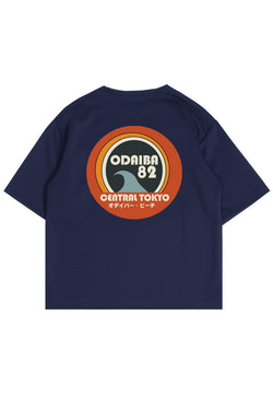 MTP92 kaos oversize retro vintage jadul gambar belakang jepang bahan tebal scuba "odaiba 82" navy