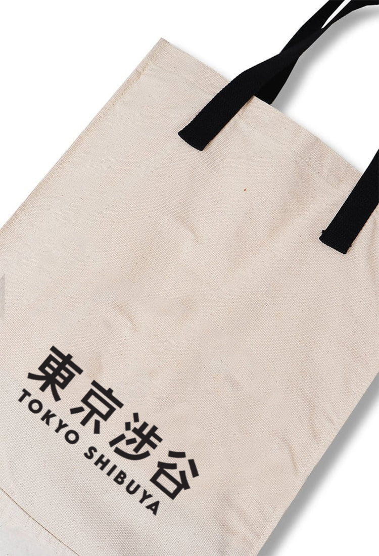 AMC98 totebag aesthetic pria wanita kanvas krem putih "tokyo shibuya"