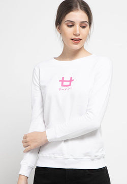 LO005 Thirdday sweater casual wanita dateng logo putih