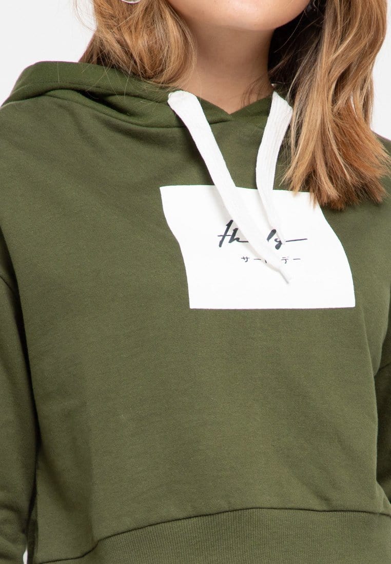 LMP010 pbch crop hoodie thrdy sign square green army