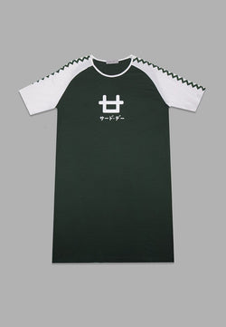 Third Day LT866Q Md Lds Raglan Logo green-wh